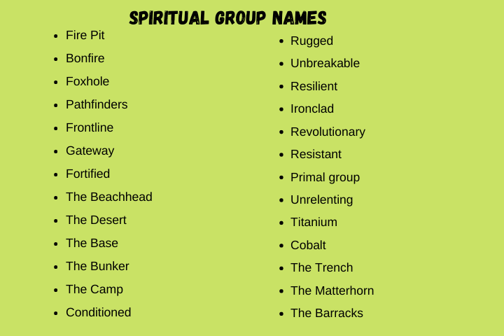 Spiritual Group Names