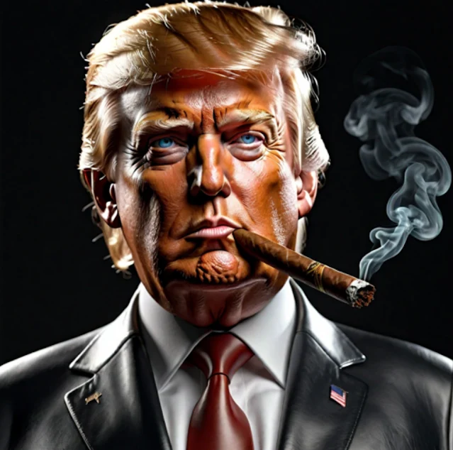 Donal the hypnotist Trump sleazes his way into your heart smoking stogie