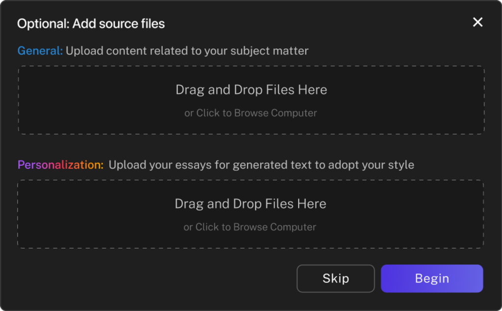 Conch AI's AI Essay Writer - Upload Sources And Write in Your Own Writing Style