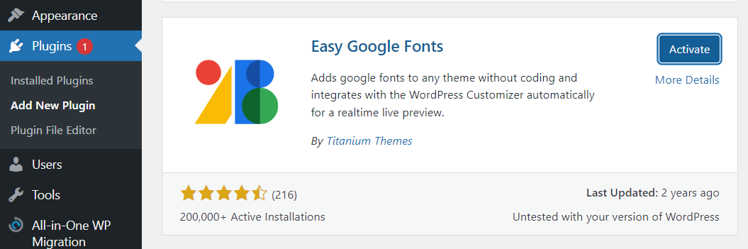 Easy Google Fonts