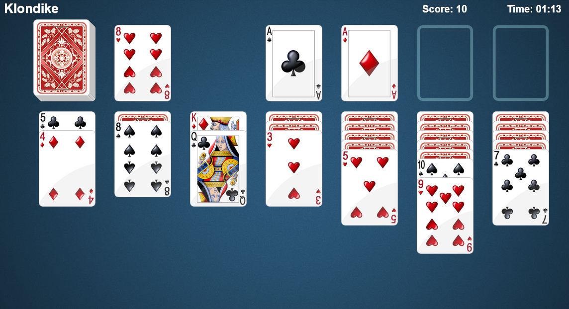 Classic Klondike Solitaire game in play