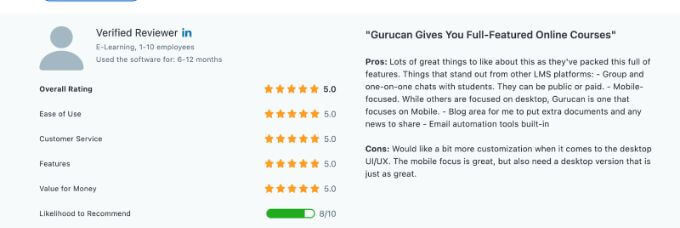 Gurucan review on Capterra