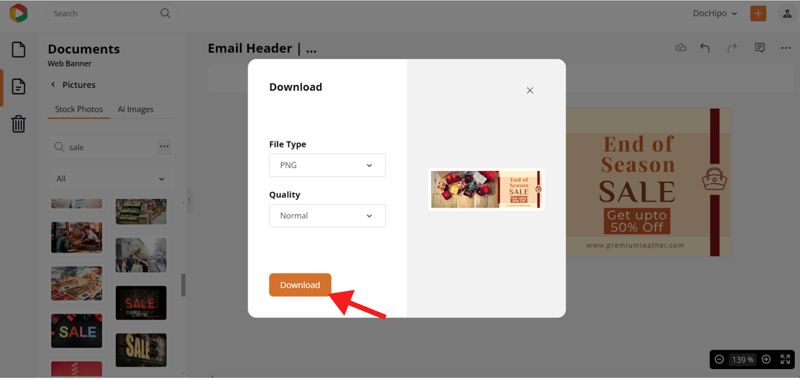 Download DocHipo Email header customized design