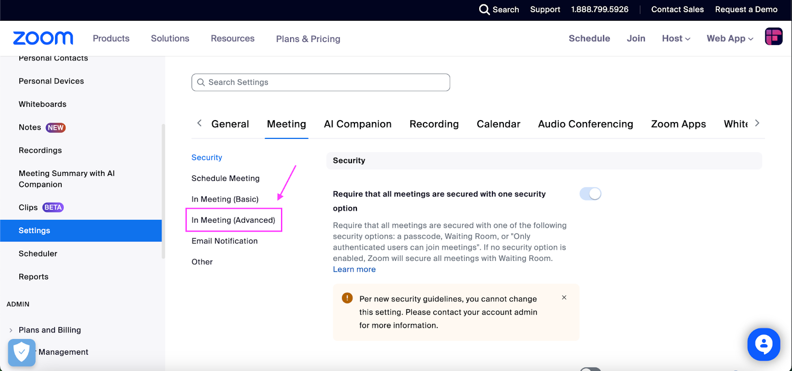 Zoom meeting transcript - Zoom in meeting (advanced) settings