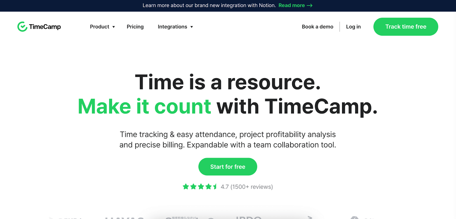 TimeCamp best time tracking apps 