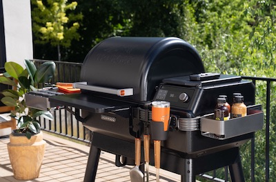 Traeger Ironwood with grill accessories attached.