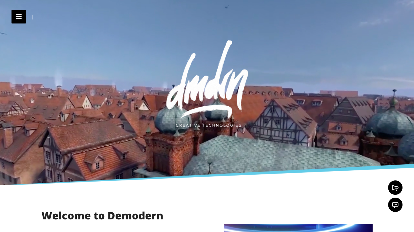 Demodern website animation example