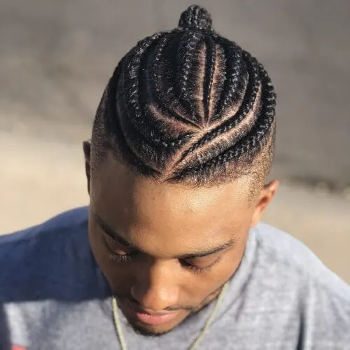 Picture showing a guy rocking braids with an iundercut