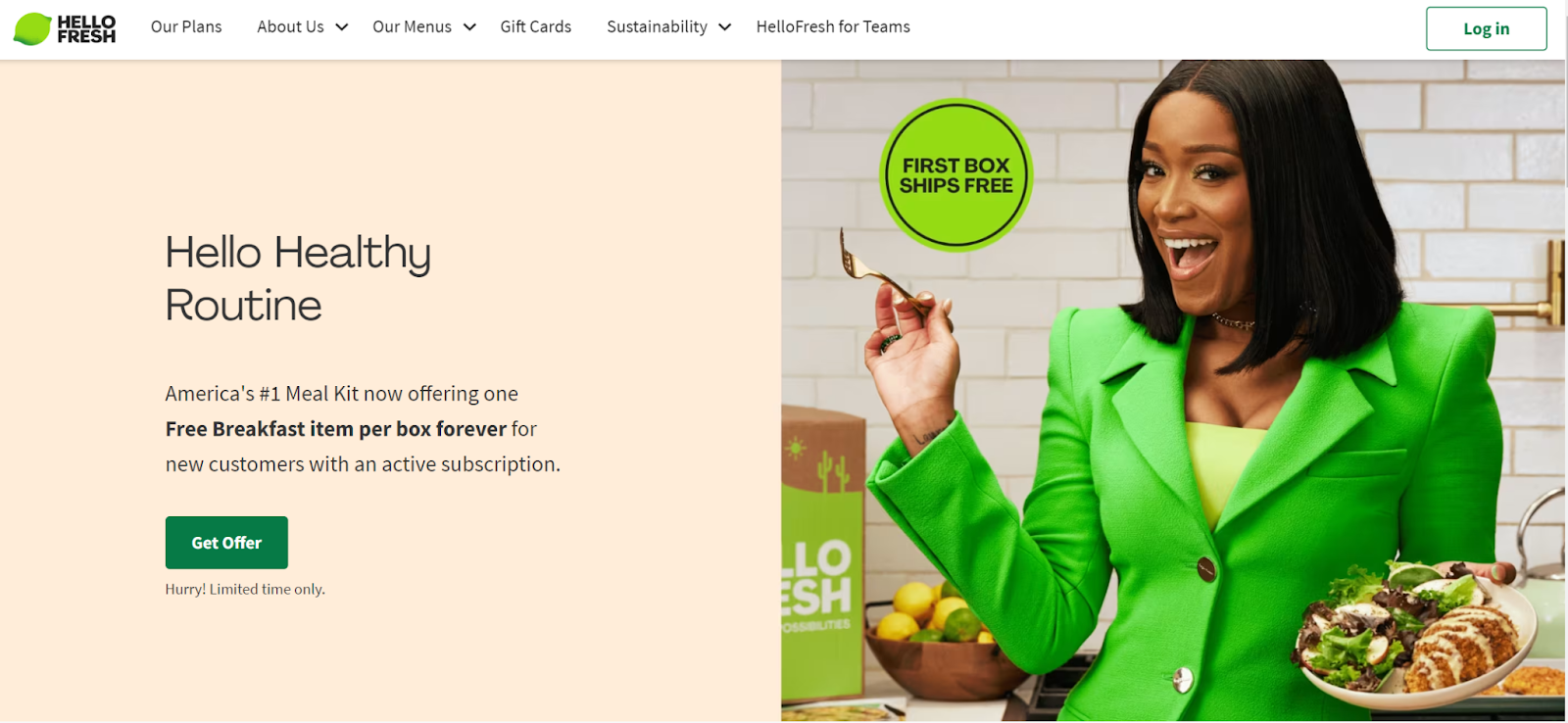 HelloFresh website homepage