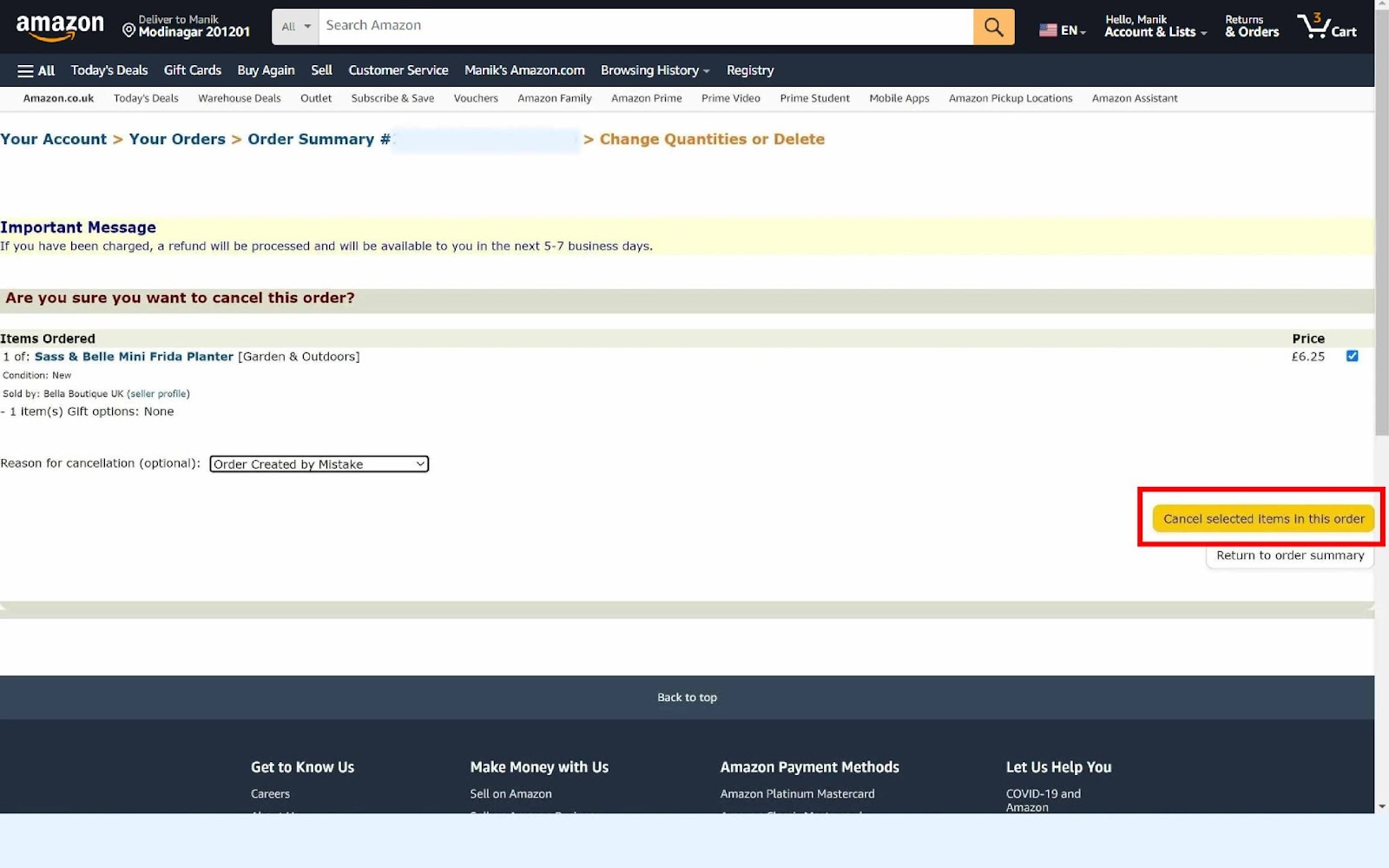 Confirm your cancellation - How to cancel Amazon order
