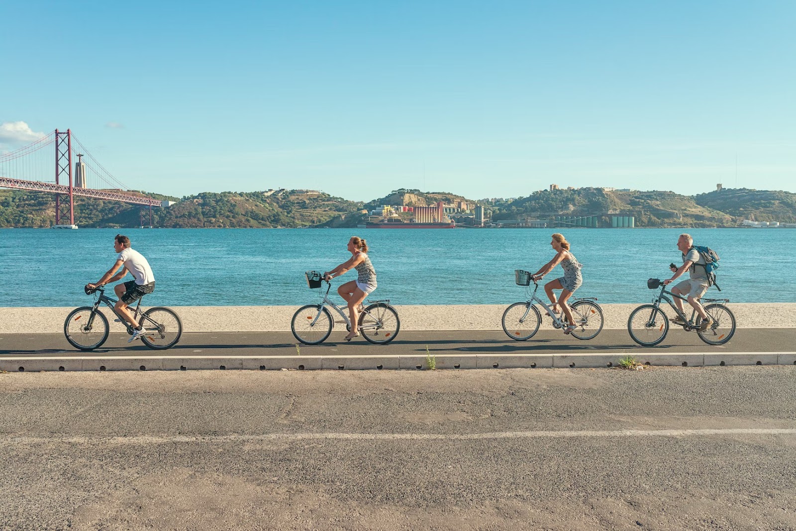 Biking near the bridge - Outdoor Exercise