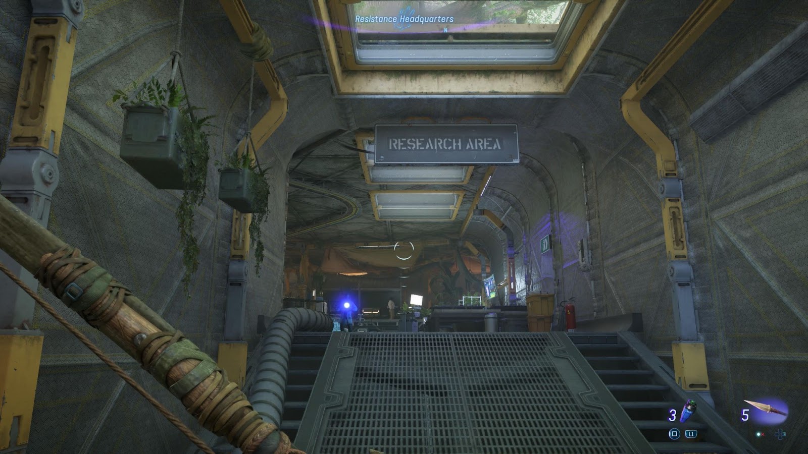 An in game screenshot of the research area in Resistance HQ from the game Avatar: Frontiers of Pandora