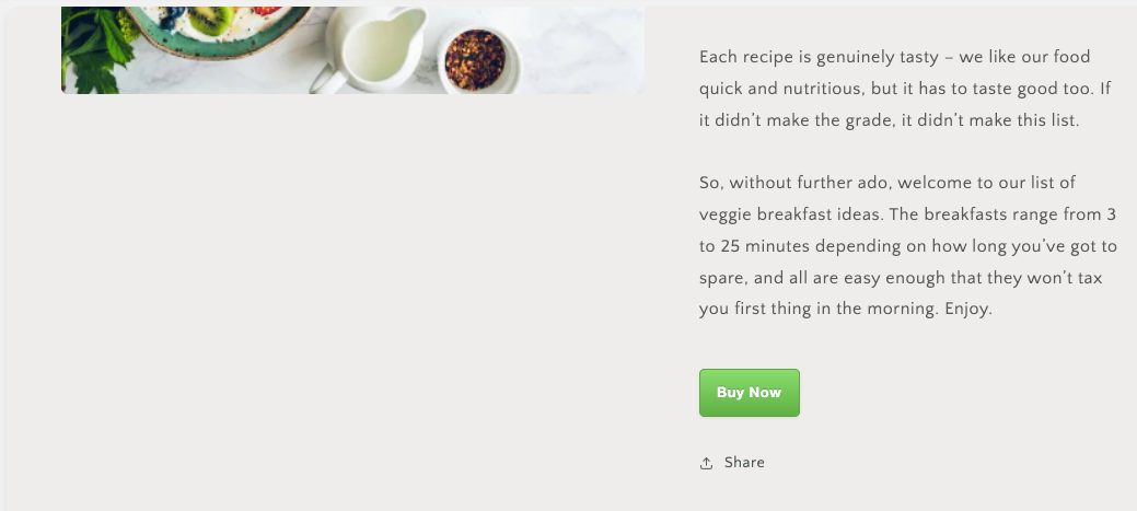 A screenshot of a Payhip button embedded on Shopify