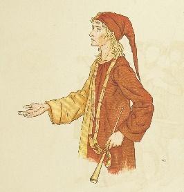 A drawing of a person in a red robe

Description automatically generated