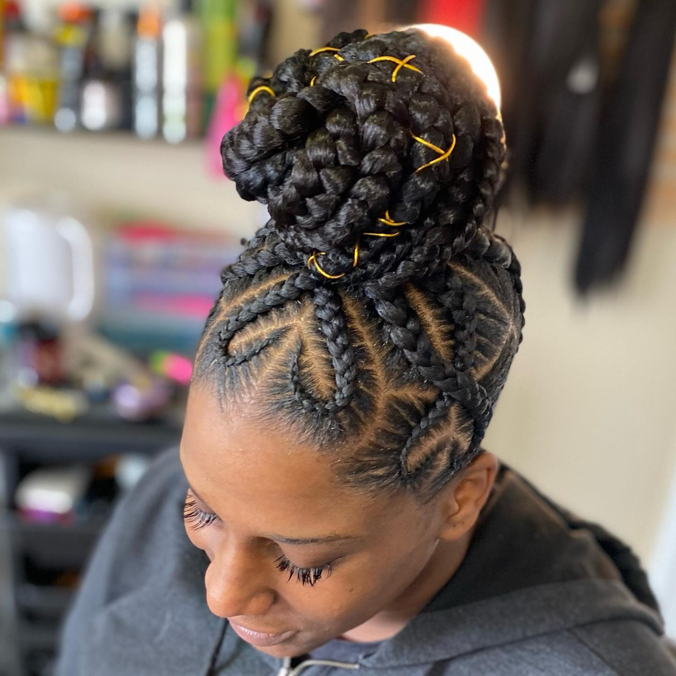  Stylish Cornrow Bun Braided Bun for Black Hair