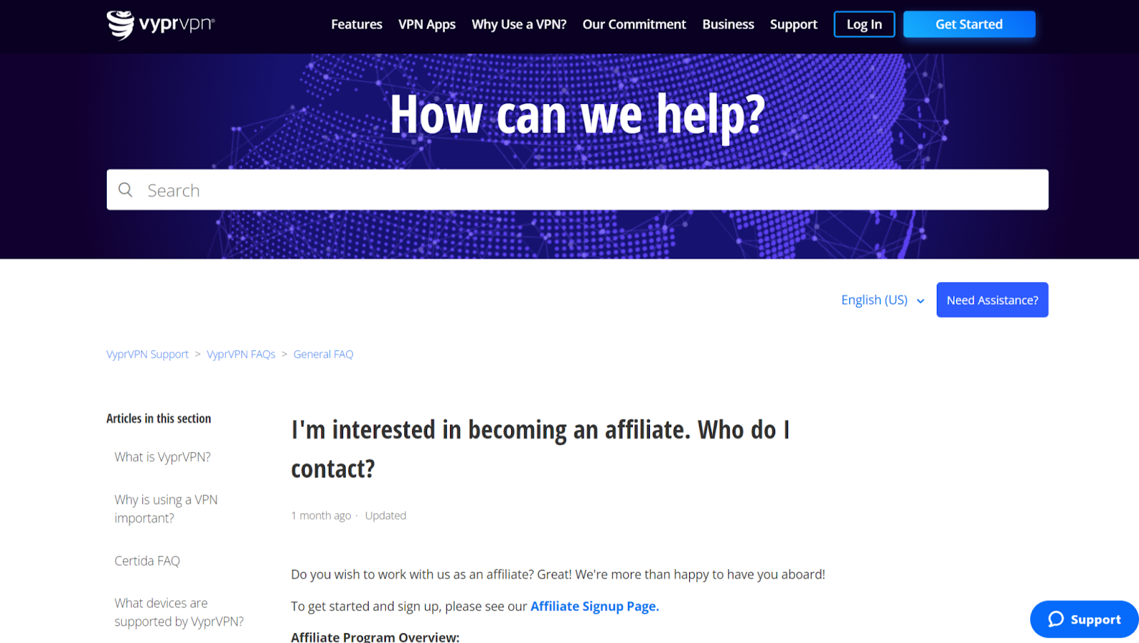 Vyrvpn affiliate program home page