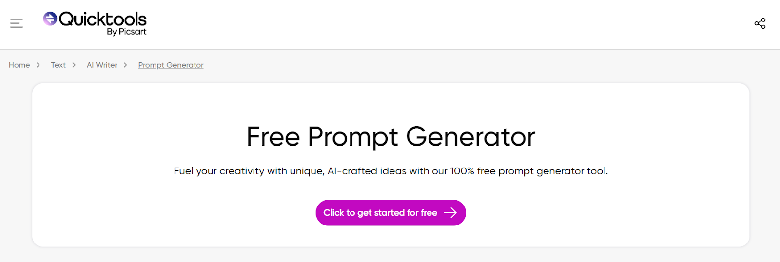 Picsart Text Prompt Generator