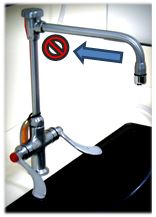 Text Box: Laboratory faucet with backflow-prevention device. Source: Berkeley Lab EHS. 