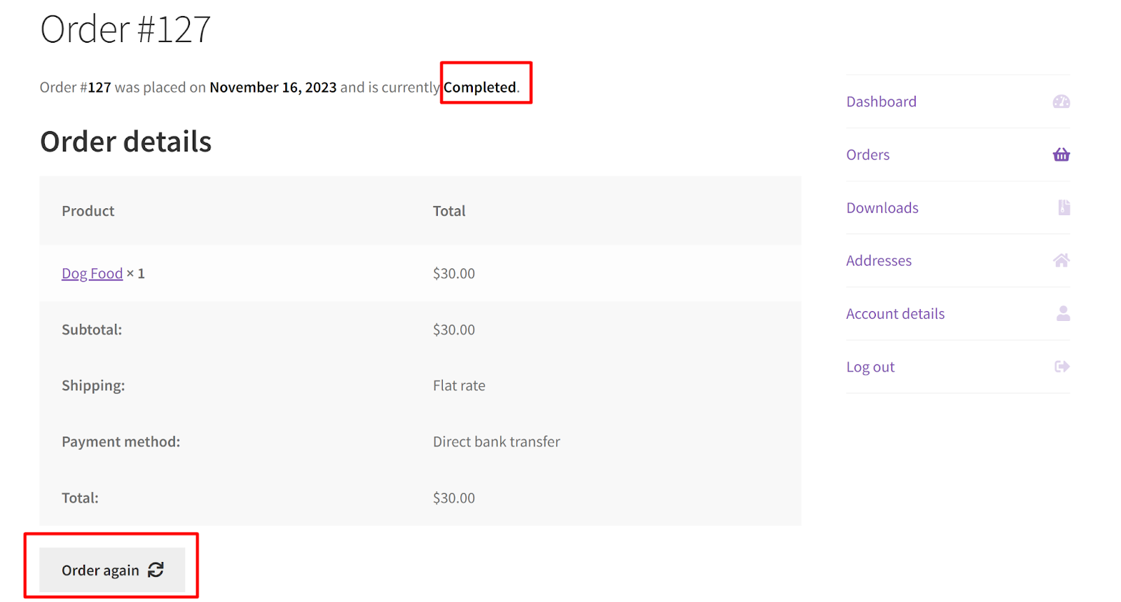 How to Add Order Again Button to WooCommerce - QuadLayers