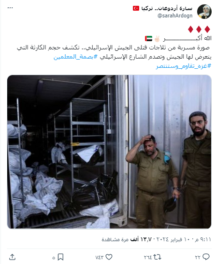 الادعاء بأن الصورة مسربة من ثلاجات قتلى الجيش الإسرائيلي