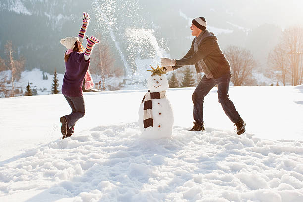 Having a snowball fight