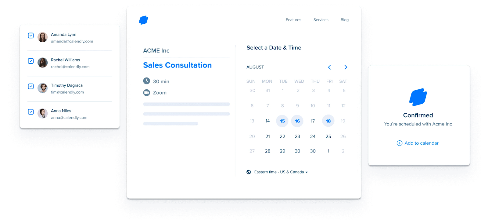 calendly interface