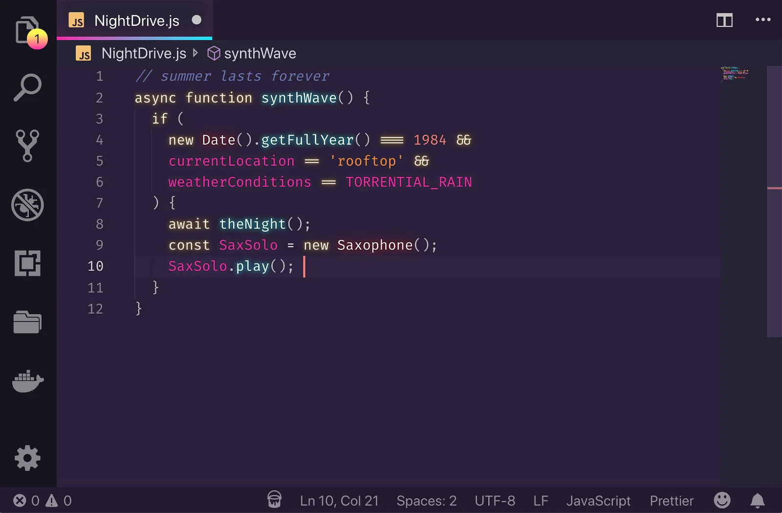 extension html visual studio code Synthwave ’84 Theme