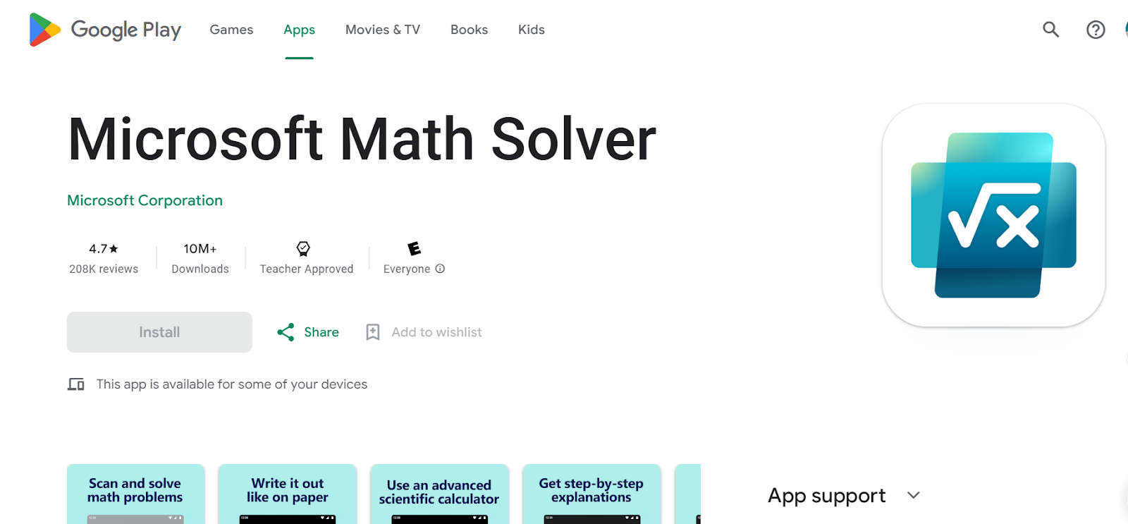 2. Microsoft Math Solver