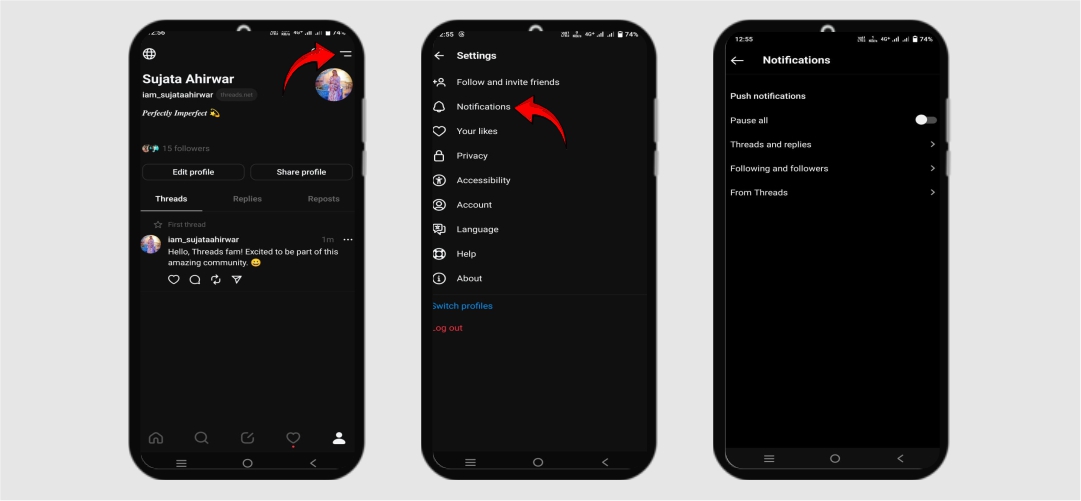 How to Manage Push Notifications of Threads