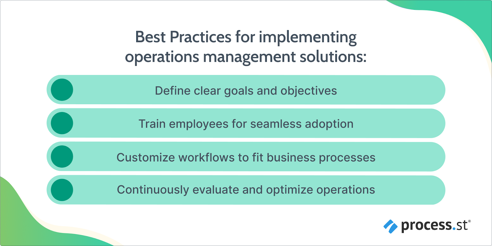 Image showing the best practices for using a business operations platform