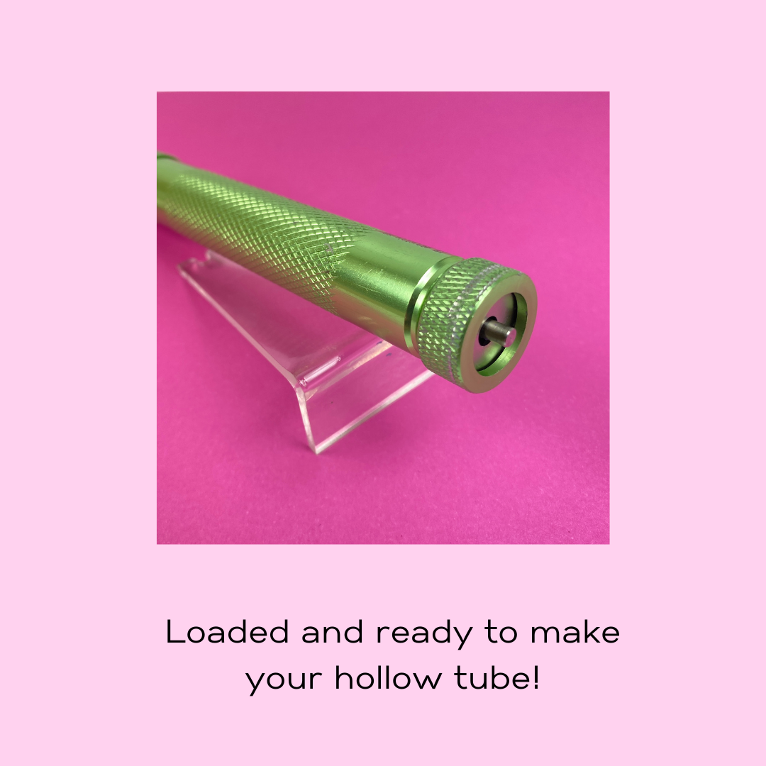 Photo of polymer clay extruder with hollow tube adapter in place