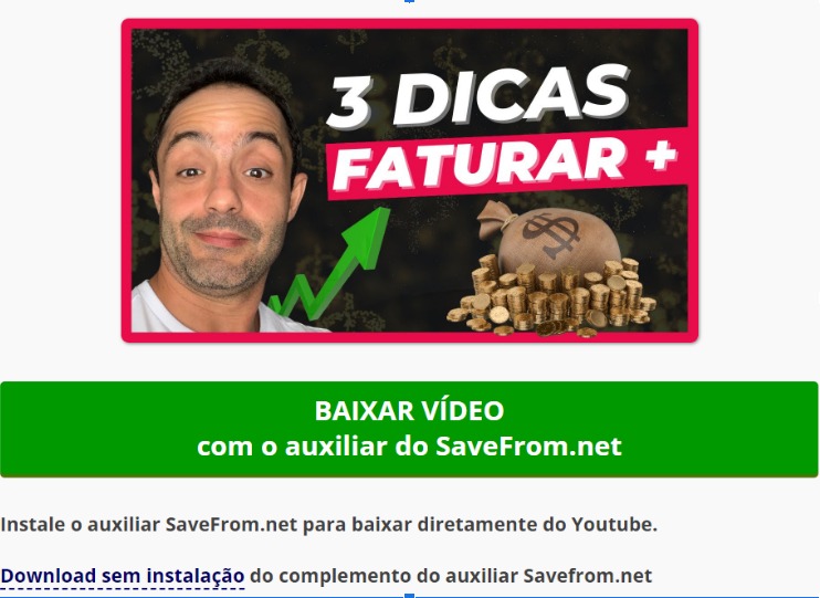 exemplo 3 baixar vídeo no YouTube