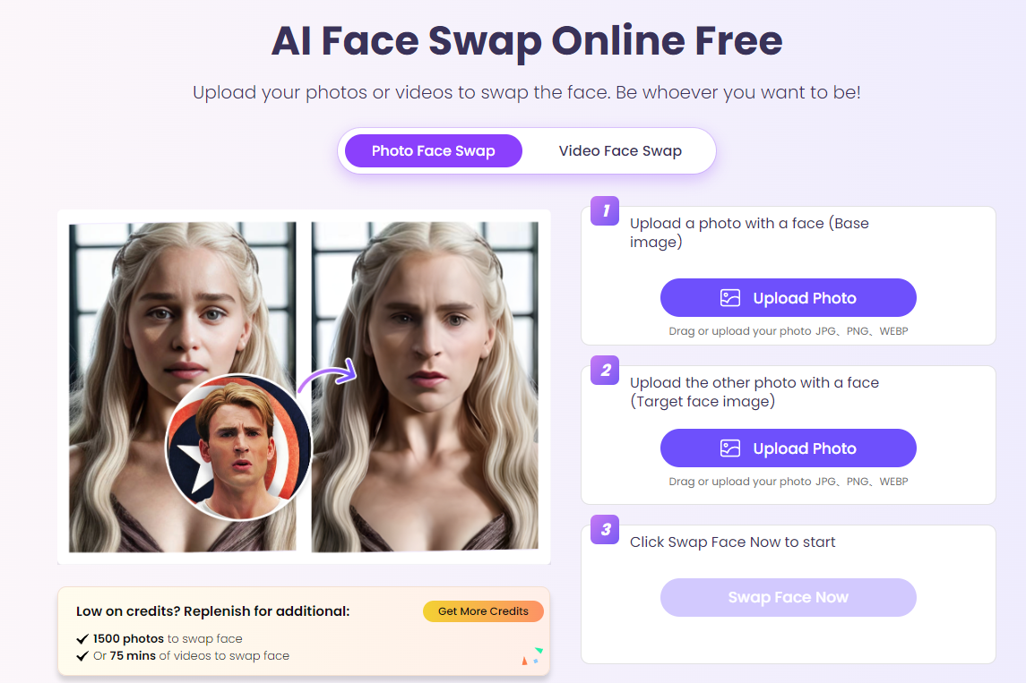 Vidnoz AI Easily Make Face Swap GIF Video for Free