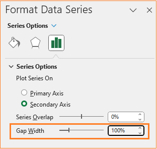 Increase gap width of any other series