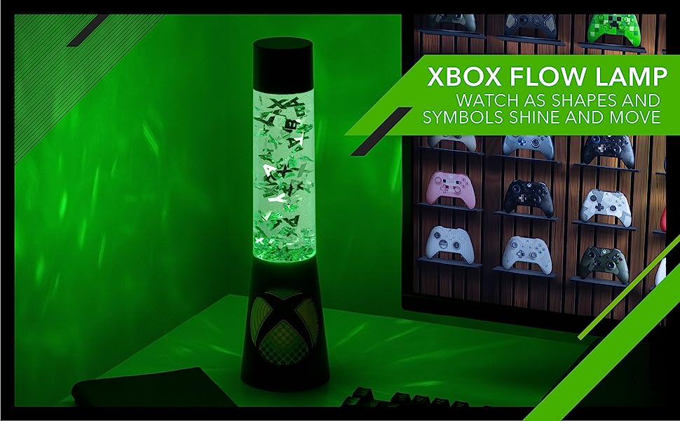 A promotional image of the Xbox flow lamp from Paladone. 