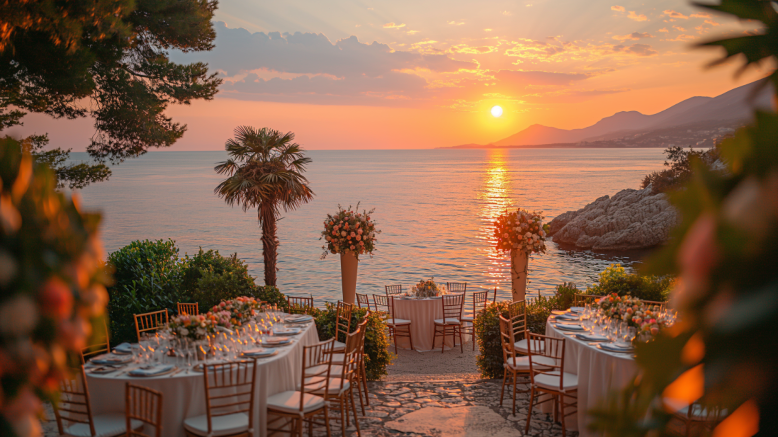 A romantic sunset ceremony overlooking the Adriatic Sea in Split.
