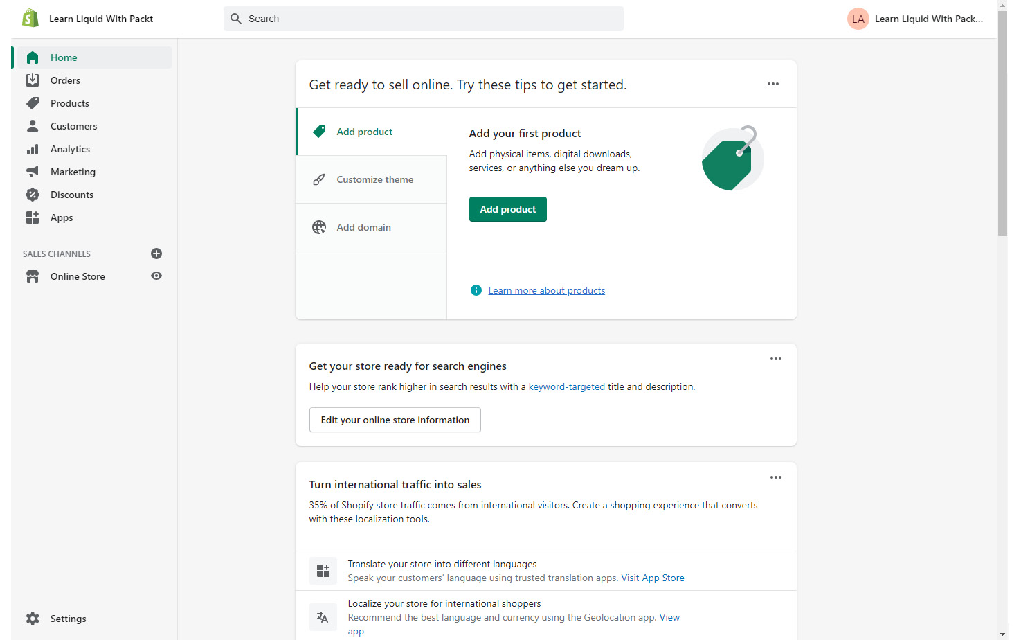 Shopify Datenschutzerklärung Adminbereich