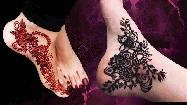 side foot mehndi design