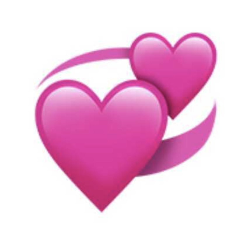 orbiting pink hearts