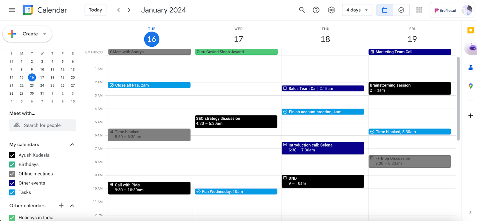 Google Calendar color scheme ideas - Corporate Bold Hues