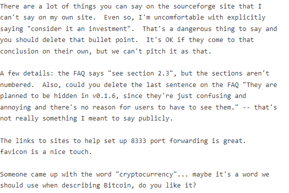 Bitcoin Creator Satoshi Nakamoto 2009 email to Martti Malmi on Bitcoin 