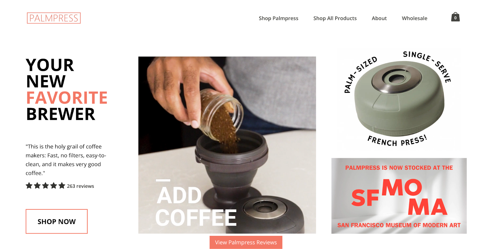 single product website example: Palmpress