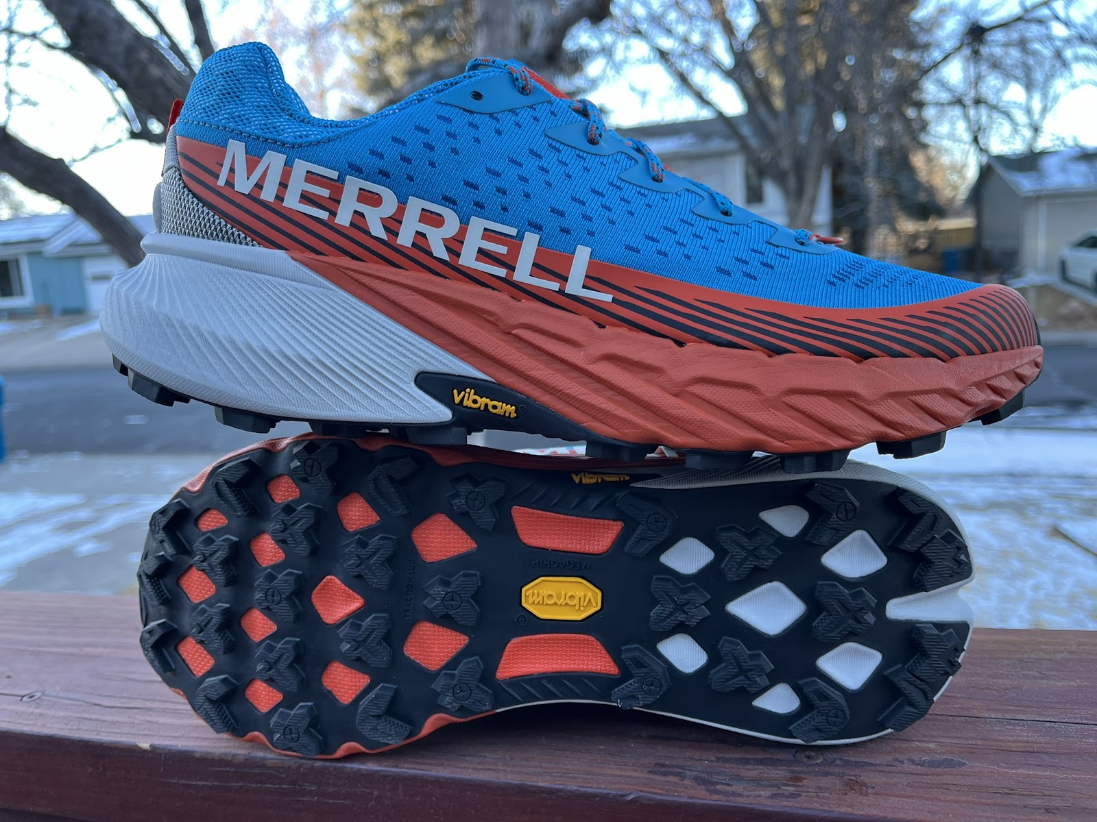 Merrell Agility Peak 4 red yellow men trail running shoes outdoor low-top  NEW