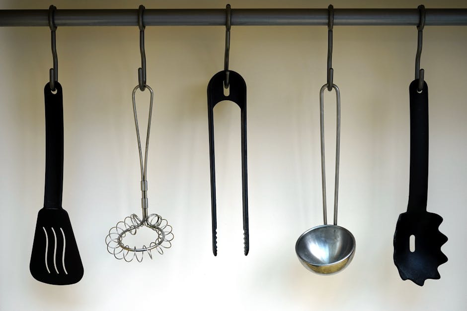 organized kitchen utensils