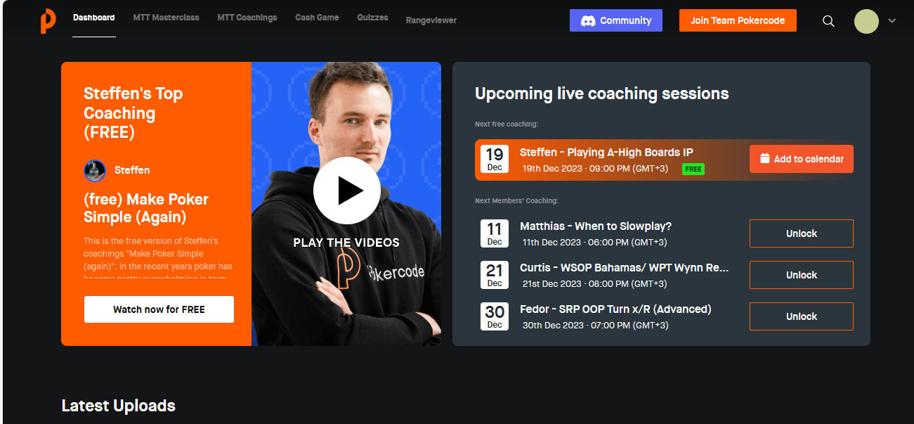 PokerCode Review , Steffens coaching