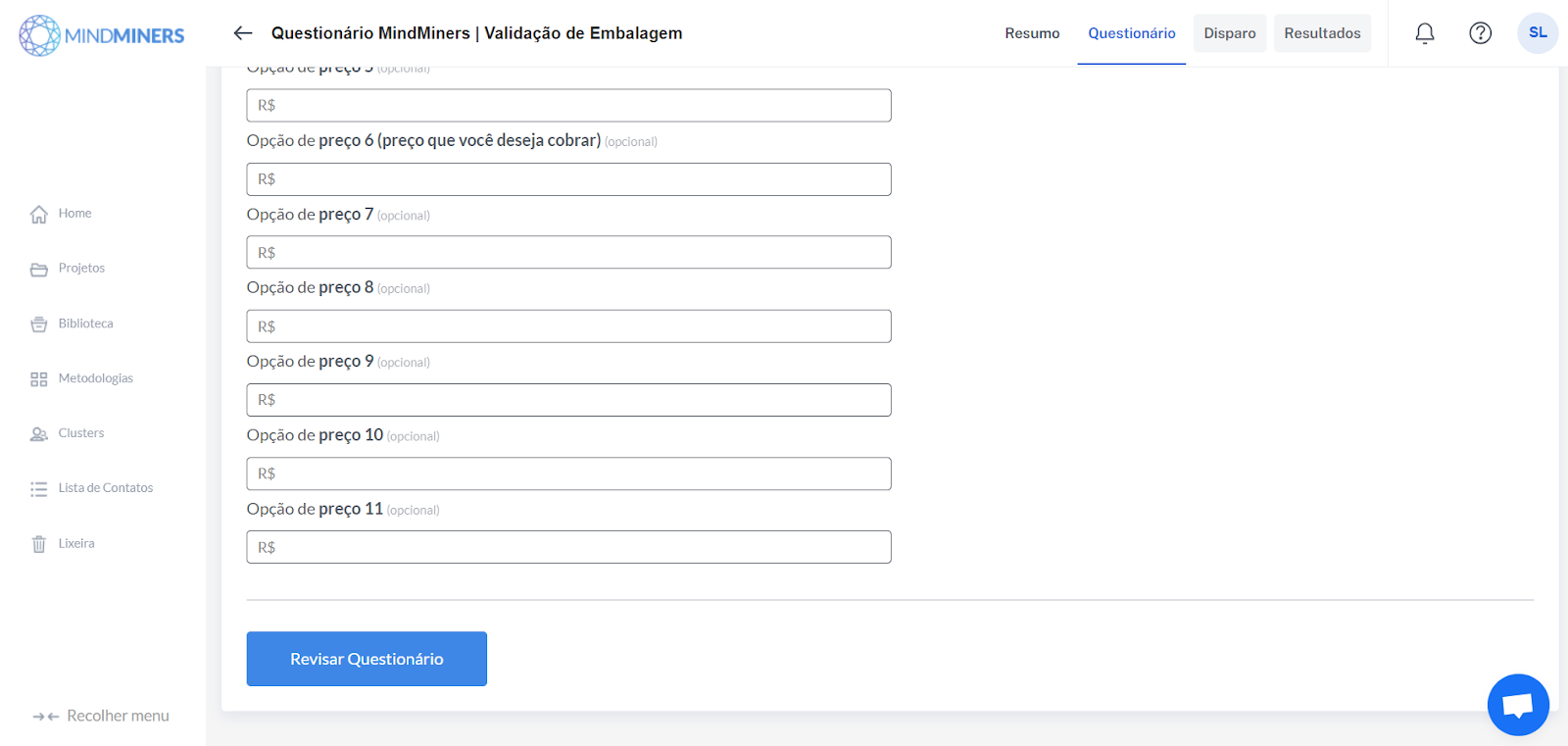 Como criar uma pesquisa de teste de embalagem com a MindMiners