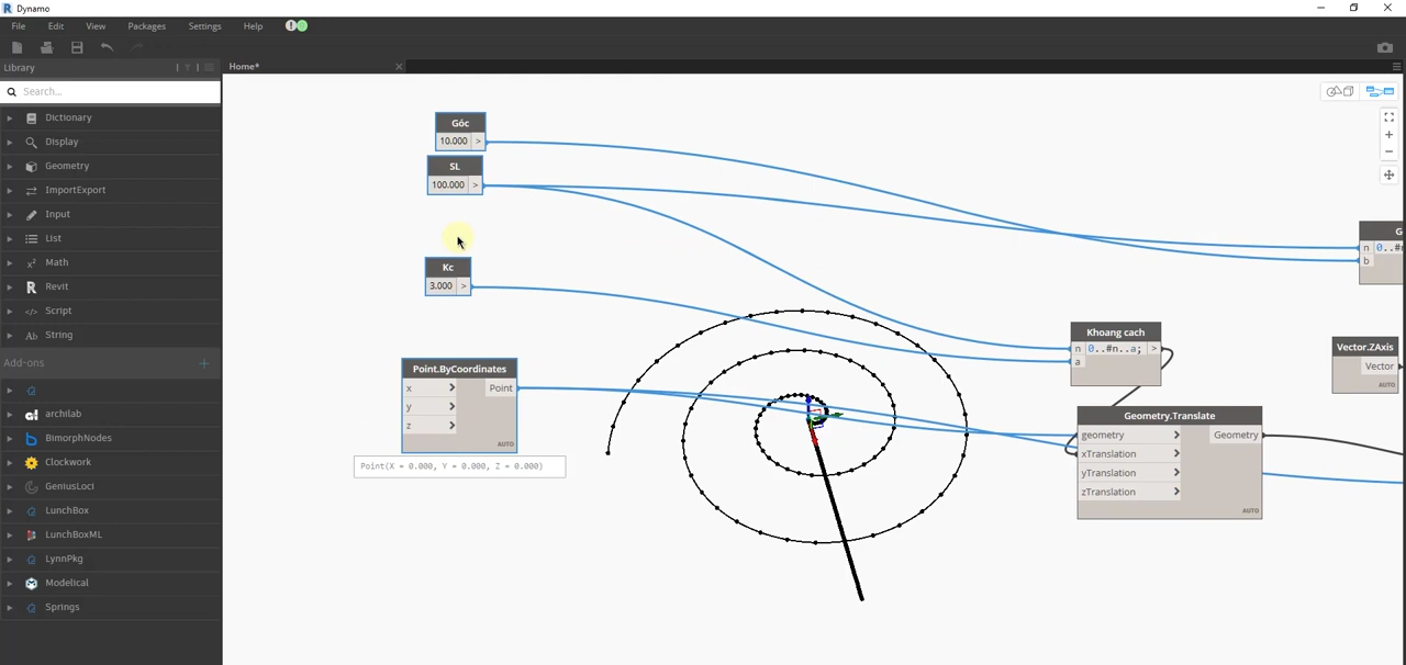 Giao diện Dynamo trong Revit (Nguồn: Youtube)
