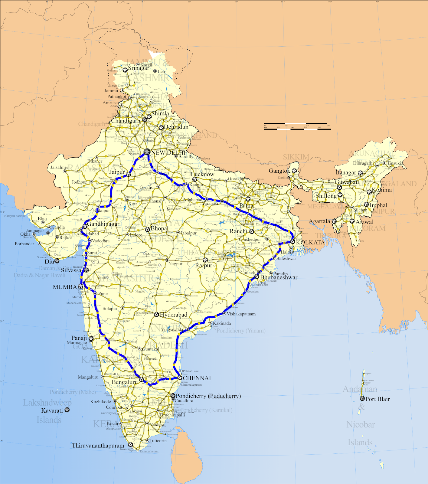 Golden Quadrilateral map