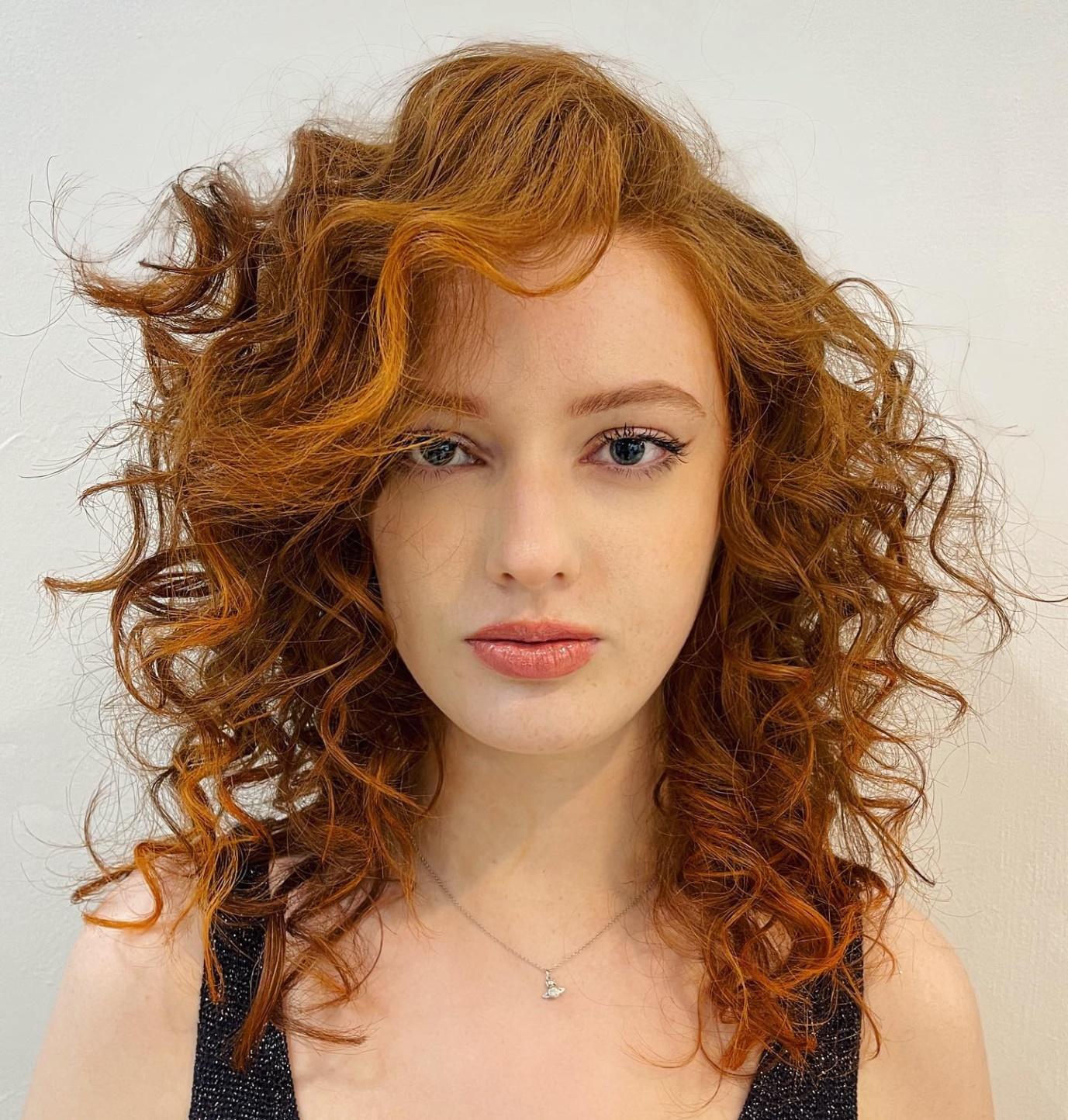 Ginger Curls on Medium Curly Hairs 