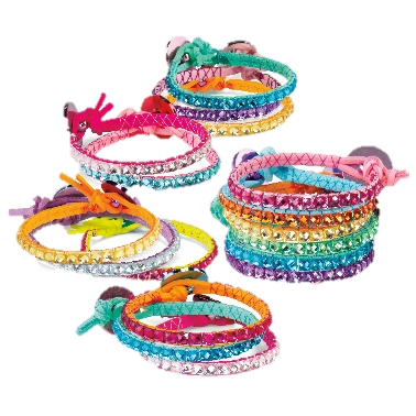 A group of colorful bracelets

Description automatically generated